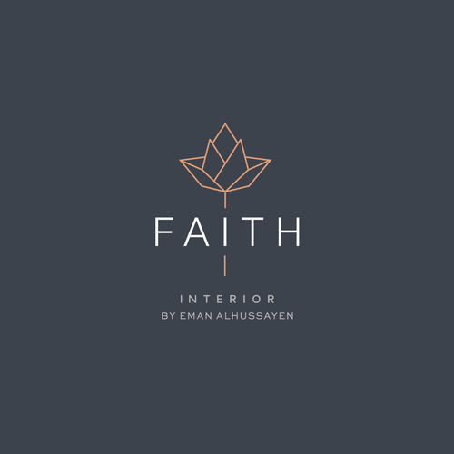 Design an ORIGAMI Lotus logo for an interior design company. Design by wachiwachi