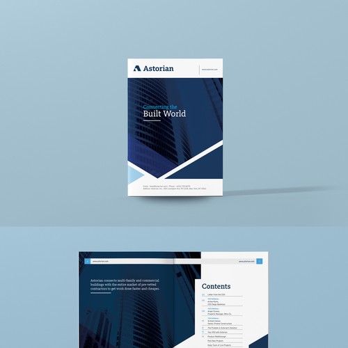 Design a sleek sales booklet for a real-estate technology company Design by machus4u