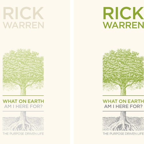 Book cover redesign for "What on Earth Am I Here For? The Purpose Driven Life" by Rick Warren Design by sundayrain