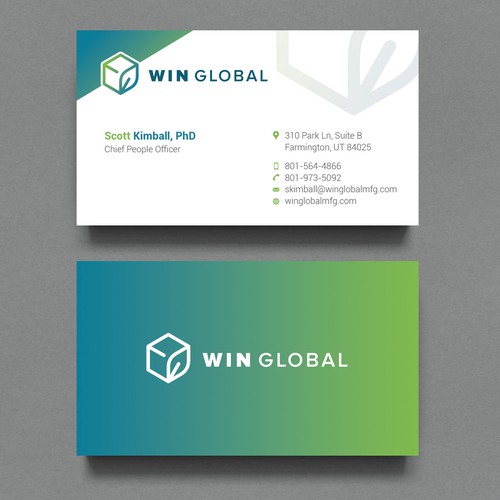 WIN Global Business Card Design Design by CurveSky™ ☑️