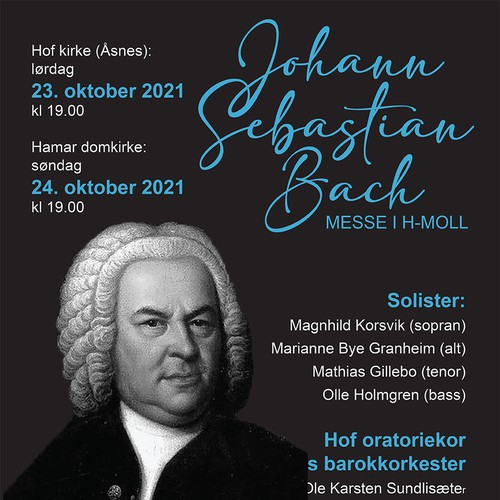 Poster for a choir concert performing Bach's Mass in B minor Diseño de Sunamita Silva