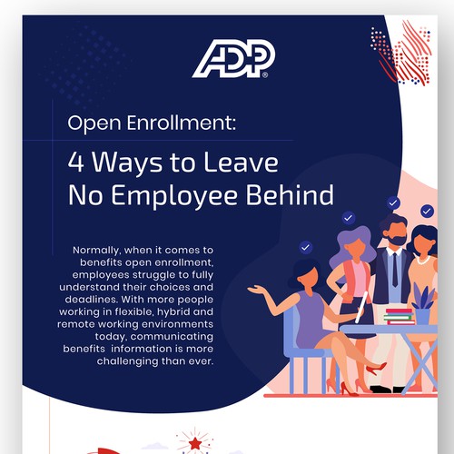 Design an infographic for ADP providing advice on communicating benefits open enrollment Design by Mohyminul