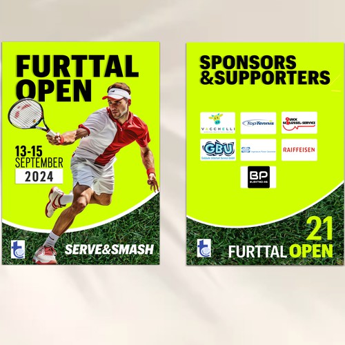 Aces & Action: Cool Flyer for a Tennis Tournament Design by TZ. Design