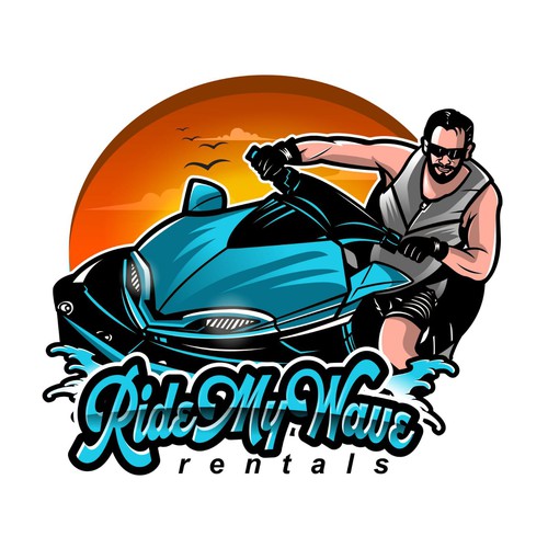 "cool", "edgy", "fun" jet ski company logo. Design by Ruthless std