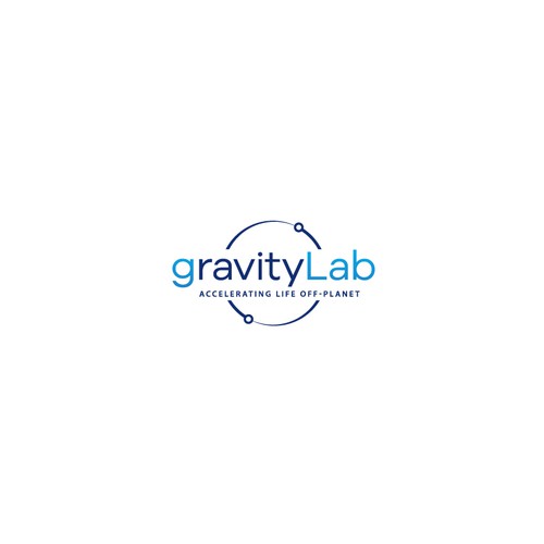 Space exploration logo - orbiting artificial gravity laboratory Design by Planet Nova