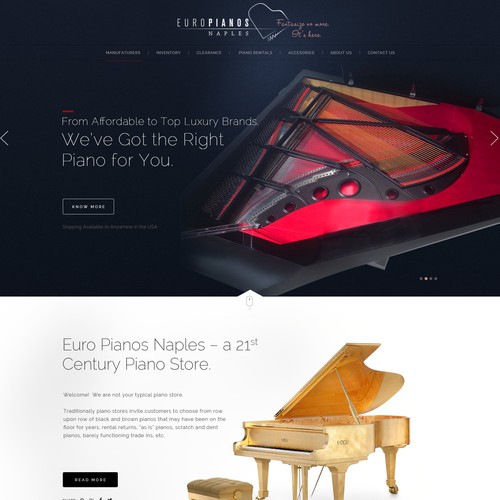 Create the best looking piano website in the world! Web page design