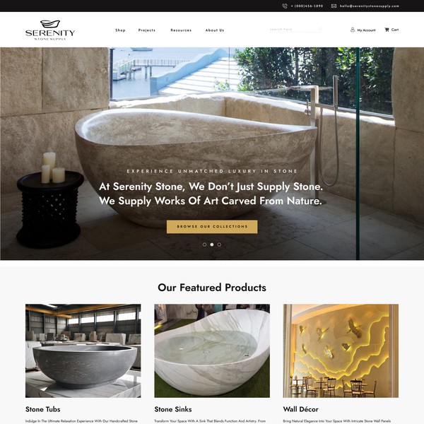Website for a Luxury Stone Brand