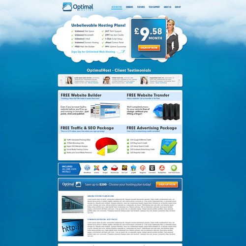 New website design wanted for Optimal Hosting Design por GangmaZ