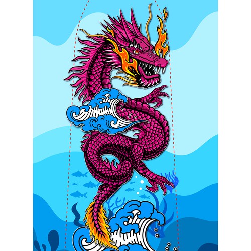 Dragon Boat Paddle Design: Chinese Dragon Diseño de wennyprame