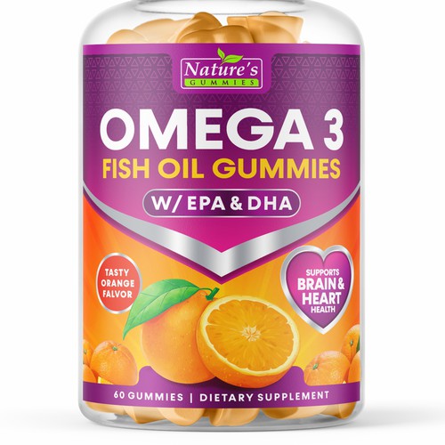 Tasty Omega 3 Fish Oil Gummies Design needed for Nature's Gummies-ontwerp door GenScythe