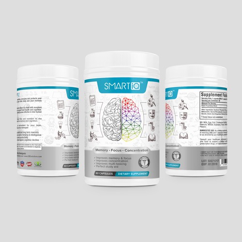 Brain Supplement Label Design Diseño de DesignSBS