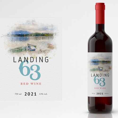 Landing 63 Wine Label Design by sam2305