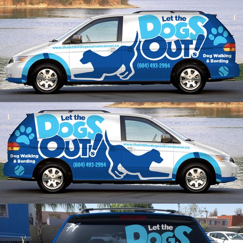 Design a Minivan Vehicle Wrap for Dog Walking Business Design réalisé par Logicainfo ♥