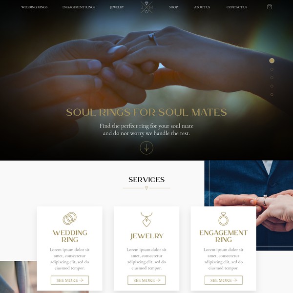 Design by Dan Soto titled "Homepage for jewelry."