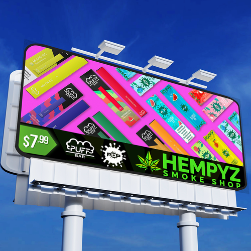 Pop and puff bar vape billboard Signage contest 99designs