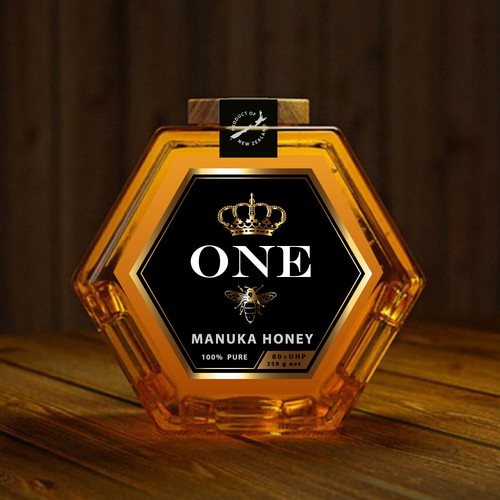 Design a minimalist upmarket Honey Jar Label for this Glass bottle Design by Dragan Jovic