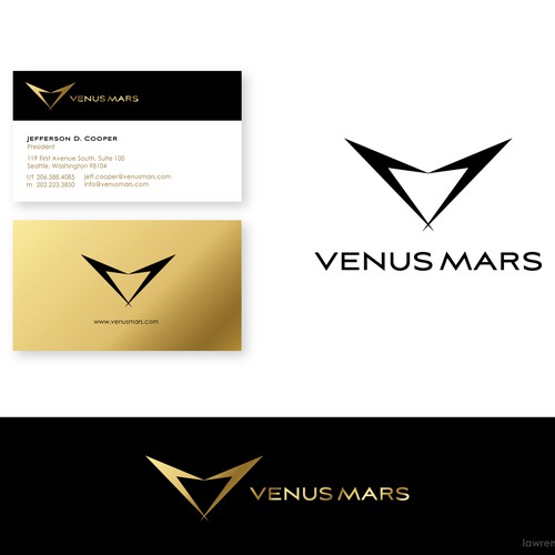 Create a visually dynamic logo for Venus Mars-ontwerp door lawrenceantaran