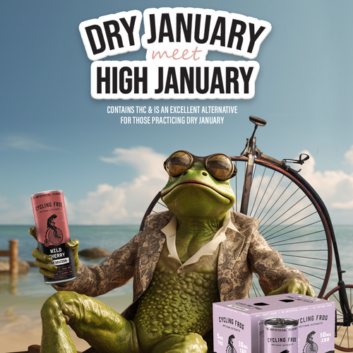 Create a 'Dry January meets High January' poster.  Have Fun, Be Creative, Open to all suggestions. Design by karundesigns