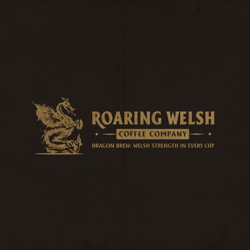Welsh Coffee Company Logo with Dragon incorporated into the design Design by Evan.C ☆