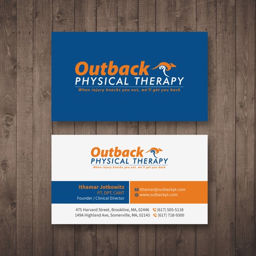 Business card for 2 clinic physical therapy office Design by Tcmenk