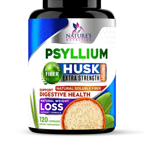 Natural Psyllium Husk Capsules Design needed for Nature's Nutrition Design by JOHN's_AlphaCreation