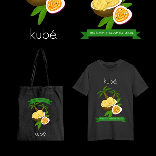 Design a graphic image for the BEST TASTING vegan ice cream manufacturer (kubé) and brand in Oakland Diseño de restytobing