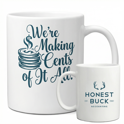 "Coffee mug design needed for accounting firm pretending to be hip" winning Logo design