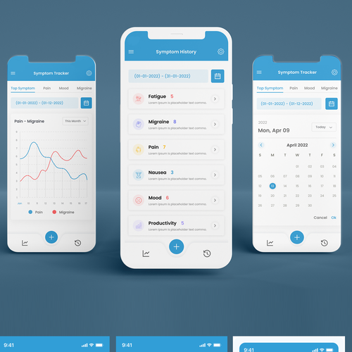 Designs | Symptom Tracker App | App design contest