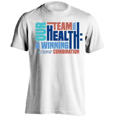 コンペ「Design the Winning Look for our T-Shirt – Our Team, Your Health: A Winning Combination」のデザイン by mozaikworldさん 