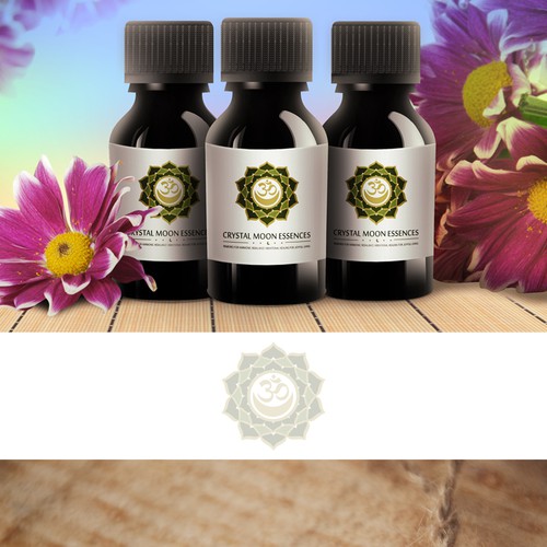 Logo for Crystal Moon Essences - remedies for harmonic rebalance and well-being Diseño de Dandelion Art Studio