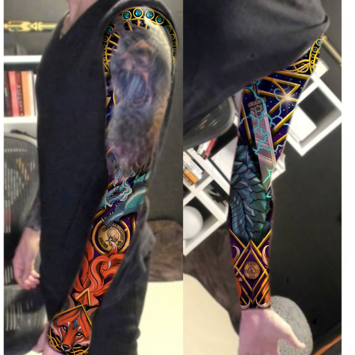 colorful sleeve tattoo designs