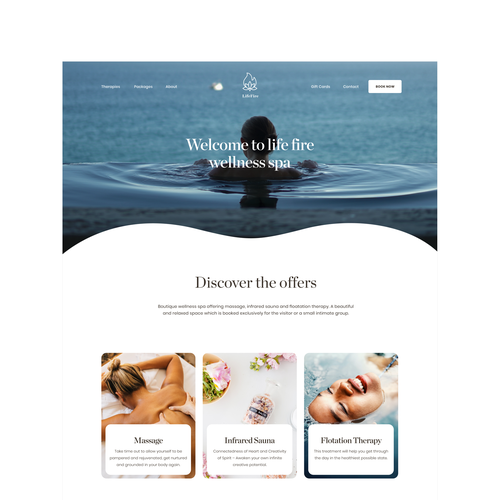 Simple Wellness Spa Website Design réalisé par Valeria Galati