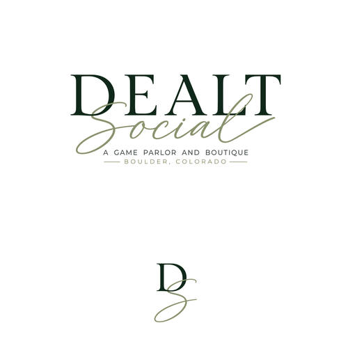 "Sophisticated logo for a card and mahjong playing room and gift shop - think "Molly's Game" movie" winning Brochure