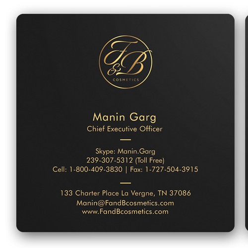 Black & Metallic Gold Business Cards Design por Jahid™