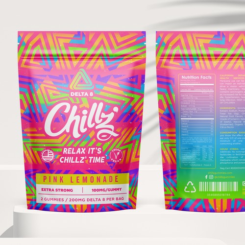 CHILLZ CBD Brand need his new packaging for his DELTA 8 Gummies Design by bcra