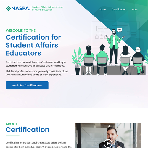Visually appealing yet impactful certification promotion website Design by Technology Wisdom