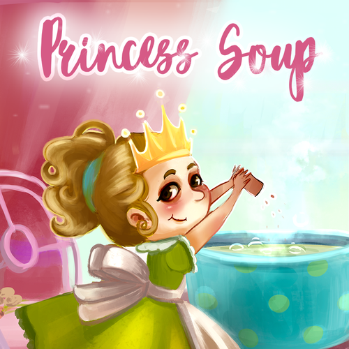 "Princess Soup" children's book cover design Diseño de filvalery