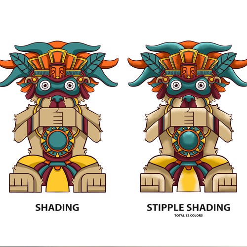 Aztec Speak no Evil Monkey Design por Arik Aristyawan