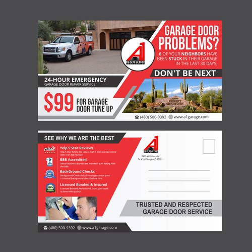 Create a 11 x 6 Garage Door Flyer Diseño de Dzine Solution