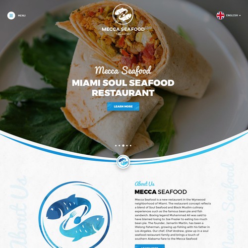 Miami Soul Seafood Restaurant Concept 1 Page Only Design réalisé par pb⚡️