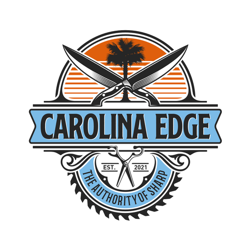 A retro / edgy logo for a mobile sharpening service called Carolina Edge Design by guinandra