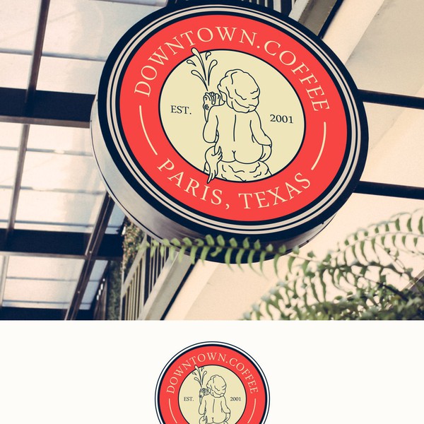 Vintage, Retro Iconic design for downtown.coffee