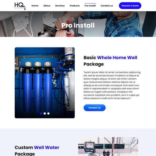 Website for Water Treatment Website Diseño de Kash B