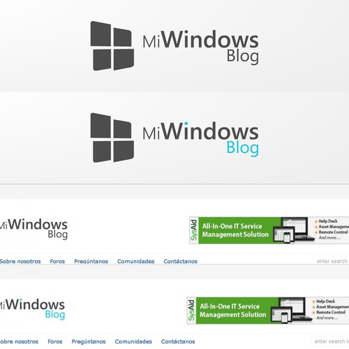 Looking for the first logo for Mi Windows Blog Design by ElFenix