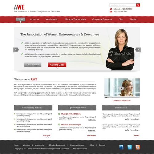 Create the next Web Page Design for AWE (The Association of Women Entrepreneurs & Executives) Diseño de Myartmedia