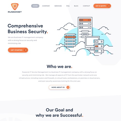 Create a modern web site design for an IT management company. Réalisé par Steve Sen ⚡️⚡️