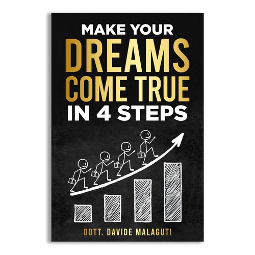 Copertina efficace per il libro: Realizza i tuoi sogni in 4 mosse Design by Unboxing Studio