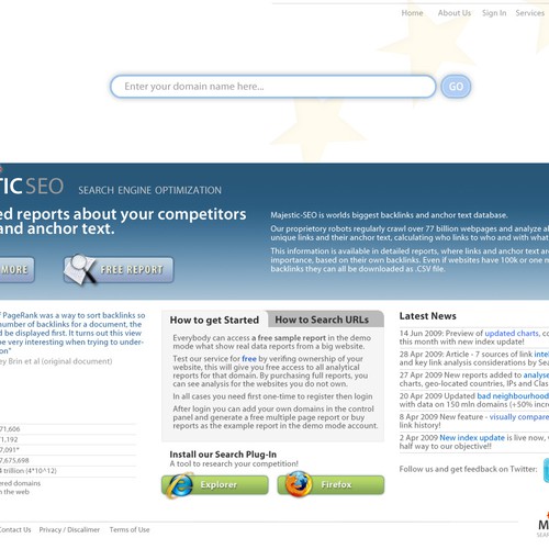 New Web Design for MajesticSEO Design by art@work