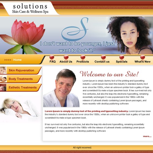 Website for Skin Care Company $225 Design by nikkithebest