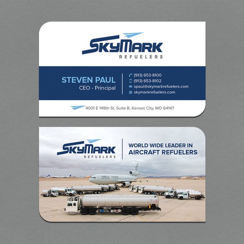 Need business card redesign for Aircraft Truck Fueling company Design by CurveSky™ ☑️